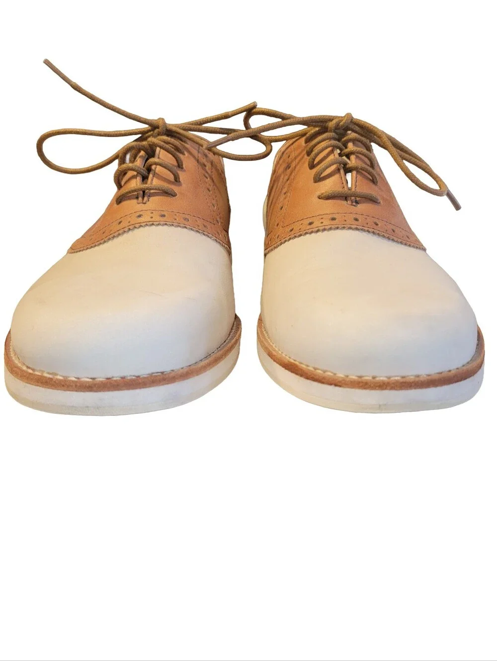 Polo Ralph Lauren Two-Tone Leather Saddle Shoes Men's Size 10.5 Classic Oxford